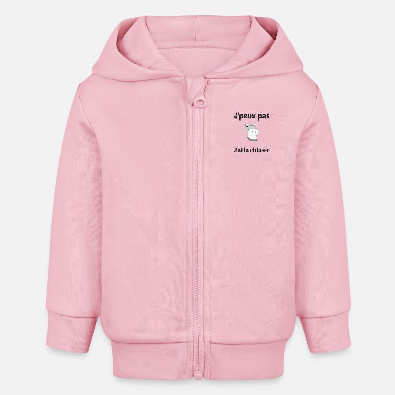J'peux pas j'ai la chiasse - Veste à capuche bébé bio Stanley/Stella - rose pâle