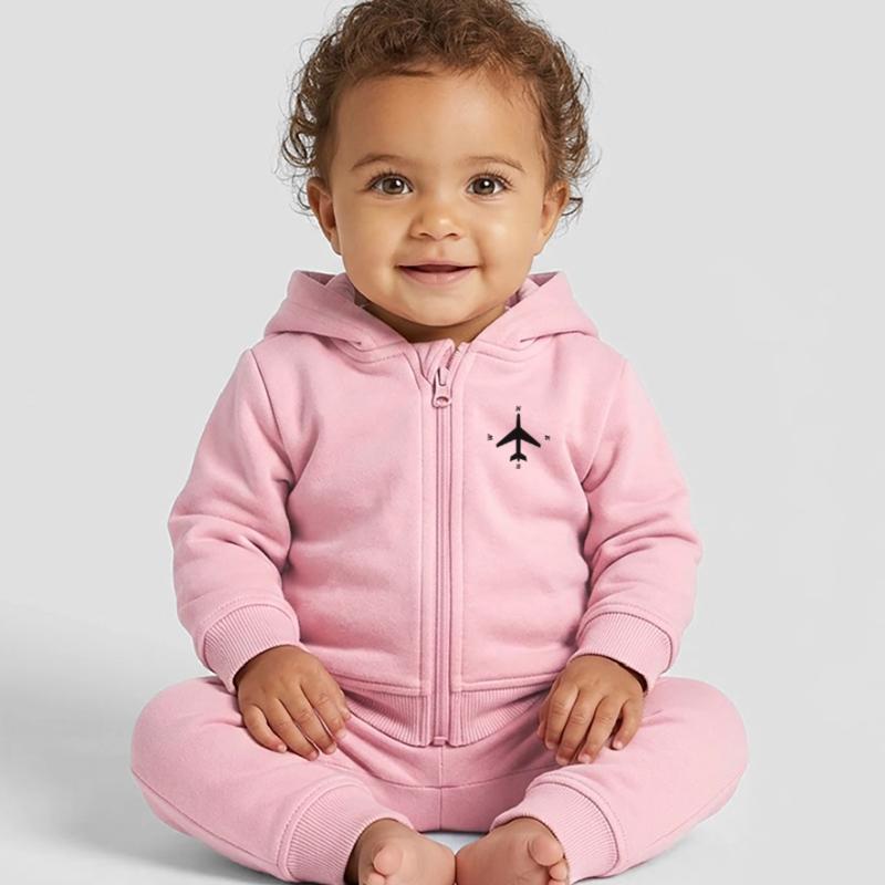 Kompass_Luftfahrt_b1 Baby Organic Kapuzenjacke Baby Connector von Stanley/Stella