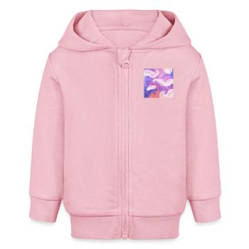 Verträumte Wolken - Baby Organic Kapuzenjacke Baby Connector von Stanley/Stella - Hellrosa - Vorne
