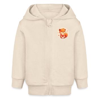 Kuschelige Zuneigung - Baby Organic Kapuzenjacke Baby Connector von Stanley/Stella - Natur - Vorne