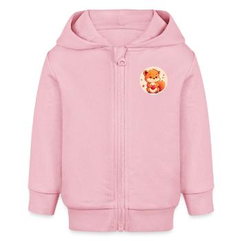 Kuschelige Zuneigung - Baby Organic Kapuzenjacke Baby Connector von Stanley/Stella - Hellrosa - Vorne