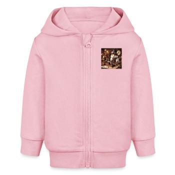 Steampunk Hamster - Baby Organic Kapuzenjacke Baby Connector von Stanley/Stella - Hellrosa - Vorne