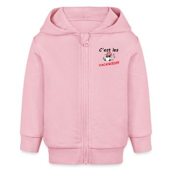 vacances - Veste à capuche bébé bio Stanley/Stella - rose pâle - Devant