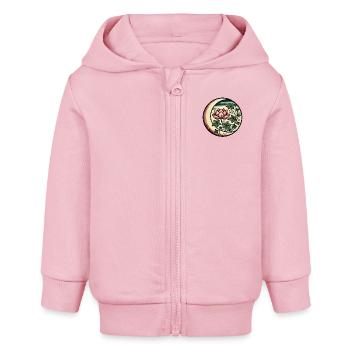 Lotus Blossom - Baby Organic Zip-up Hoodie by Stanley/Stella - cotton pink - Front