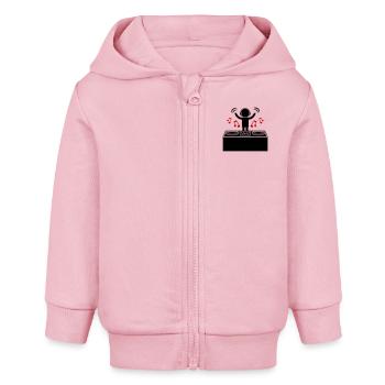 DJ Turntables Disc Jockey Symbol - Baby Organic Kapuzenjacke Baby Connector von Stanley/Stella - Hellrosa - Vorne