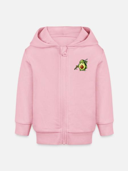 avocado samurai - Baby Organic Kapuzenjacke Baby Connector von Stanley/Stella - Hellrosa
