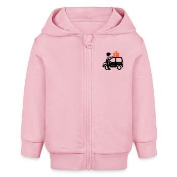 Livraison de services de colis - Veste à capuche bébé bio Stanley/Stella - rose pâle - Devant