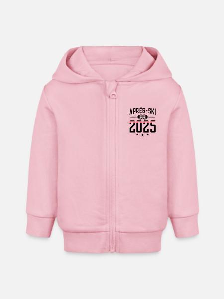 Après-ski 2025 - Felpa con cappuccio con zip neonato bio di Stanley/Stella - rosa chiaro