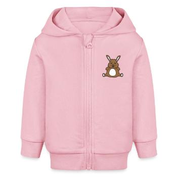 Hase Pummelig Dick Fett Rund Übergewicht Hungrig - Baby Organic Kapuzenjacke Baby Connector von Stanley/Stella - Hellrosa - Vorne