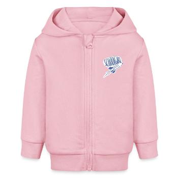 Écolière / premier jour d’école / débutants à l’école - Veste à capuche bébé bio Stanley/Stella - rose pâle - Devant