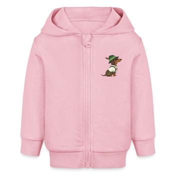 bayerischer Dackelbua - Baby Organic Kapuzenjacke Baby Connector von Stanley/Stella - Hellrosa - Vorne