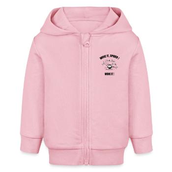 Beth the Spider - Fitness (text version) - Baby Organic Zip-up Hoodie by Stanley/Stella - cotton pink - Front