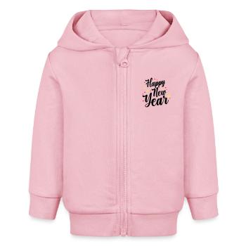 Happy New Year Silvester - Baby Organic Kapuzenjacke Baby Connector von Stanley/Stella - Hellrosa - Vorne