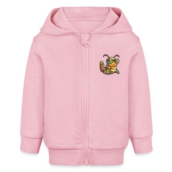 Wurm Tier - Baby Organic Kapuzenjacke Baby Connector von Stanley/Stella - Hellrosa - Vorne