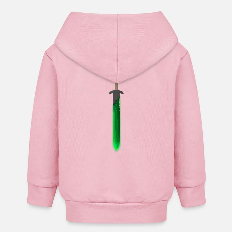 Épée runique verte - Veste à capuche bébé bio Stanley/Stella - rose pâle