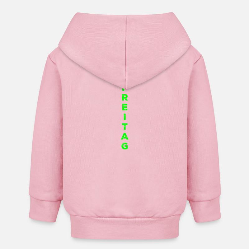 Vendredi - vert - Veste à capuche bébé bio Stanley/Stella - rose pâle