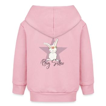 Motive for the big sister with a little rabbit - Baby Organic Zip-up Hoodie by Stanley/Stella - cotton pink - Back