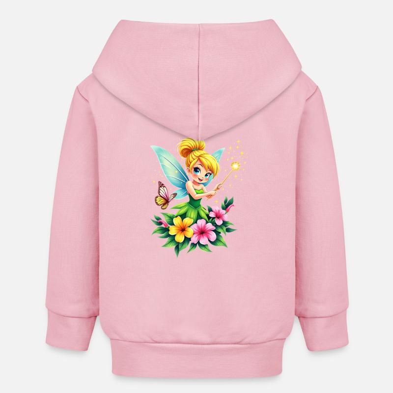 Elfee - Veste à capuche bébé bio Stanley/Stella - rose pâle