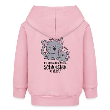 Große Schwester 2026 Kätzchen Katze Katzen Kinder - Baby Organic Kapuzenjacke Baby Connector von Stanley/Stella - Hellrosa - Hinten