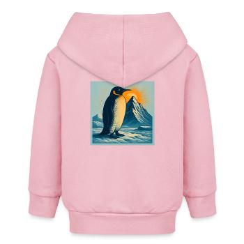 Polarstrand-Pinguin im Sonnenaufgang - Baby Organic Kapuzenjacke Baby Connector von Stanley/Stella - Hellrosa - Hinten