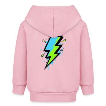 Ray of Modern Electricity - Baby Organic Zip-up Hoodie by Stanley/Stella - cotton pink - Back