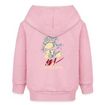 Beethoven (dunkel) - Baby Organic Kapuzenjacke Baby Connector von Stanley/Stella - Hellrosa - Hinten