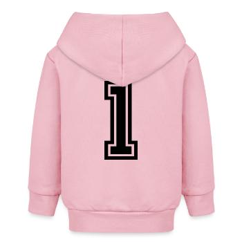 Number one - Baby Organic Zip-up Hoodie by Stanley/Stella - cotton pink - Back