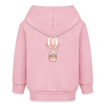 Bébé éléphant en montgolfière rose - Veste à capuche bébé bio Stanley/Stella - rose pâle - Dos