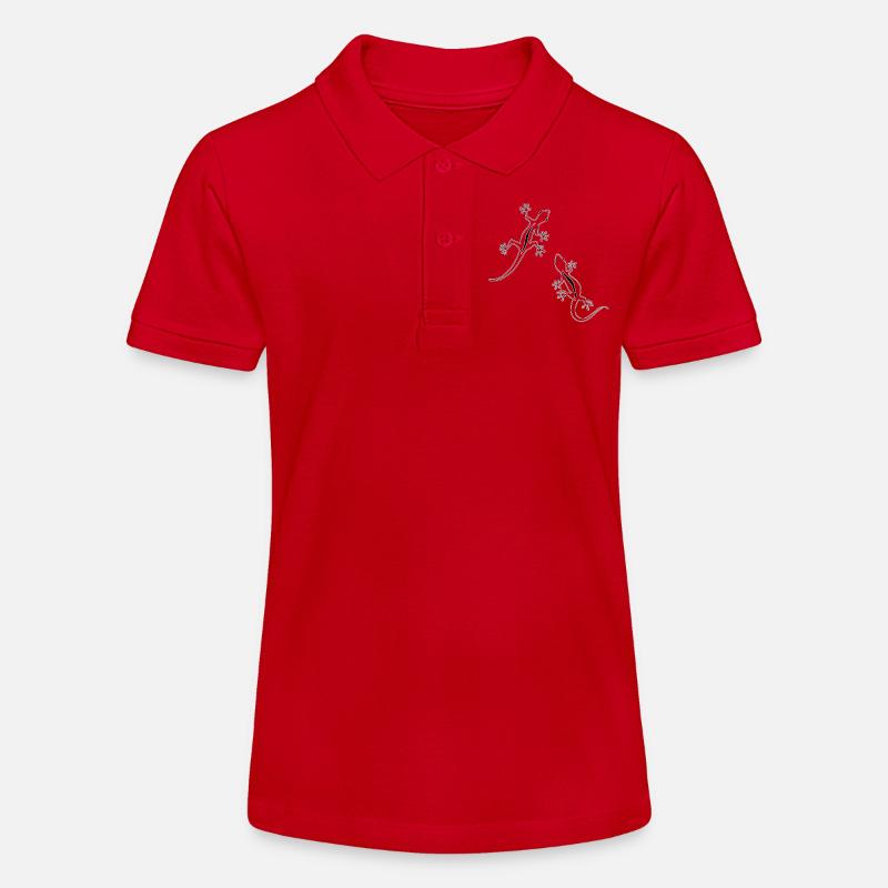 Deux Lézards (noir et blanc) - Polo bio MINI SPRINTER Stanley/Stella Ado - rouge