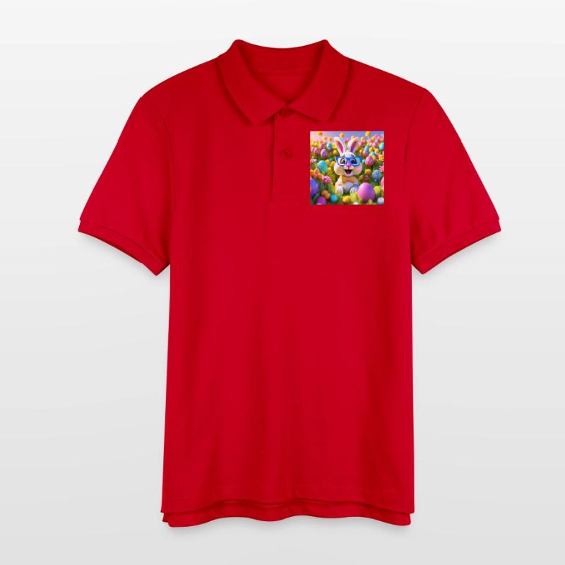 Easter, Easter, Happy Easter, Chocolate Eggs Stanley/Stella Teen Organic Polo Shirt MINI SPRINTER