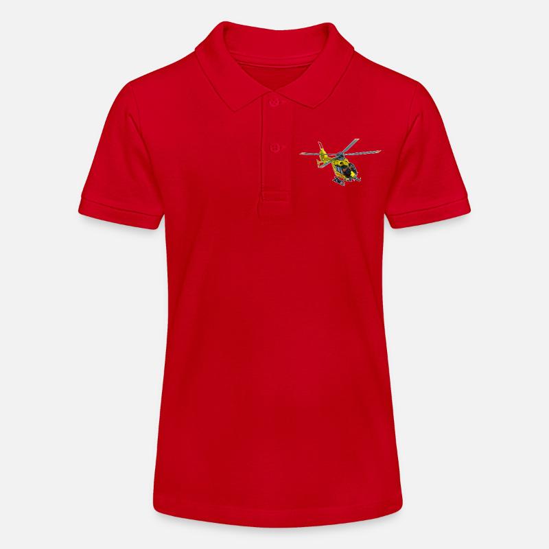 Hélicoptère de sauvetage, hélicoptère - Polo bio MINI SPRINTER Stanley/Stella Ado - rouge