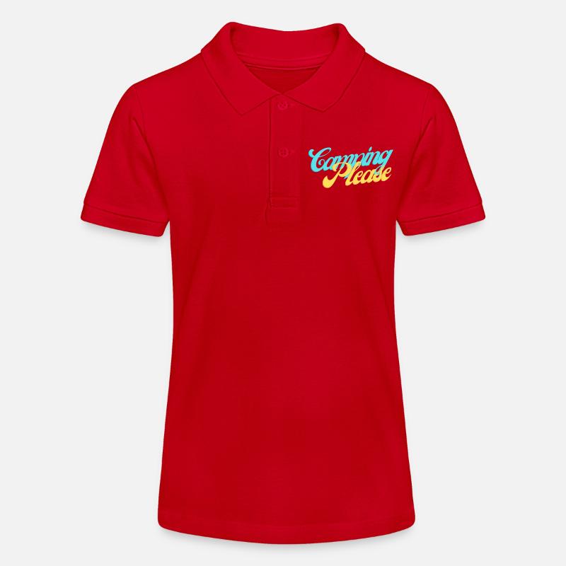 Camping Please Retro Script - Polo bio MINI SPRINTER Stanley/Stella Ado - rouge