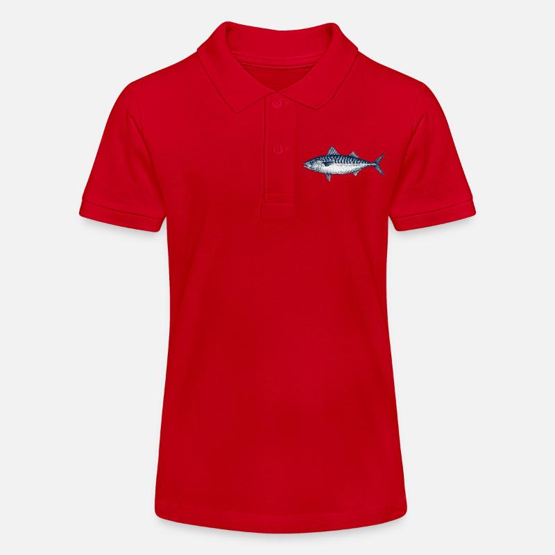 Illustration de poisson d’ornement pour décor marin - Polo bio MINI SPRINTER Stanley/Stella Ado - rouge