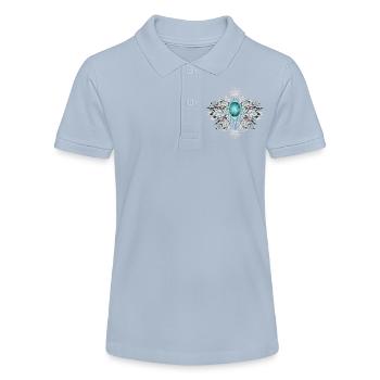 Plumes d’oiseau art avec turquoise dans le style ethno - Polo bio MINI SPRINTER Stanley/Stella Ado - rouge - Devant