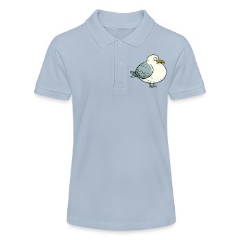 Comic dick fett Nordsee Moin Möwe Pier Hafen - Stanley/Stella Teenager Bio-Poloshirt MINI SPRINTER - Rot - Vorne