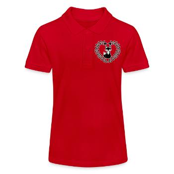 Niedlicher Fuchs im Blätterkranz – Handgezeichnete - Stanley/Stella Teenager Bio-Poloshirt MINI SPRINTER - Rot - Vorne