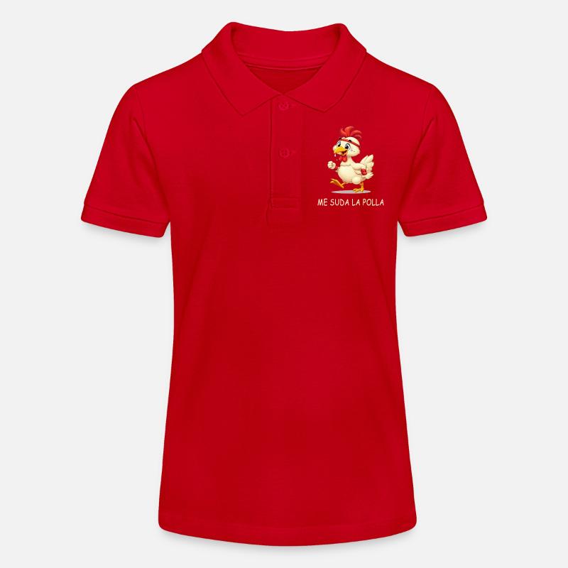 Poule En Sueur animée - Polo bio MINI SPRINTER Stanley/Stella Ado - rouge