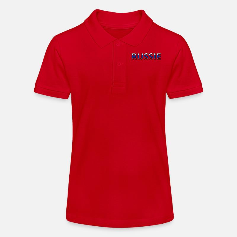 Drapeau russie - Polo bio MINI SPRINTER Stanley/Stella Ado - rouge