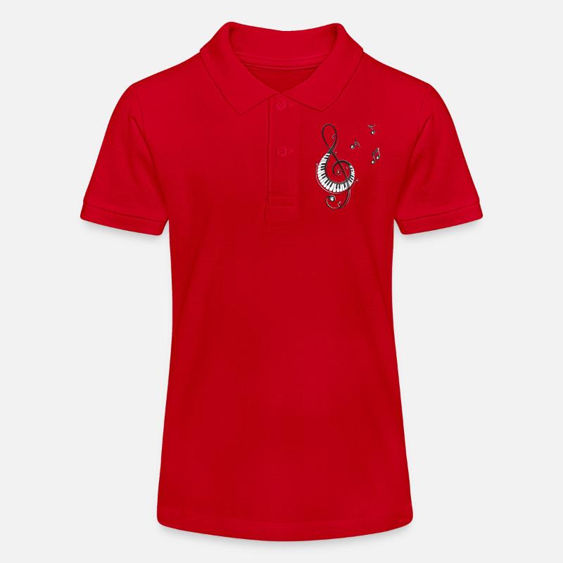 Clef avec des notes, piano et de musique - Polo bio MINI SPRINTER Stanley/Stella Ado - rouge