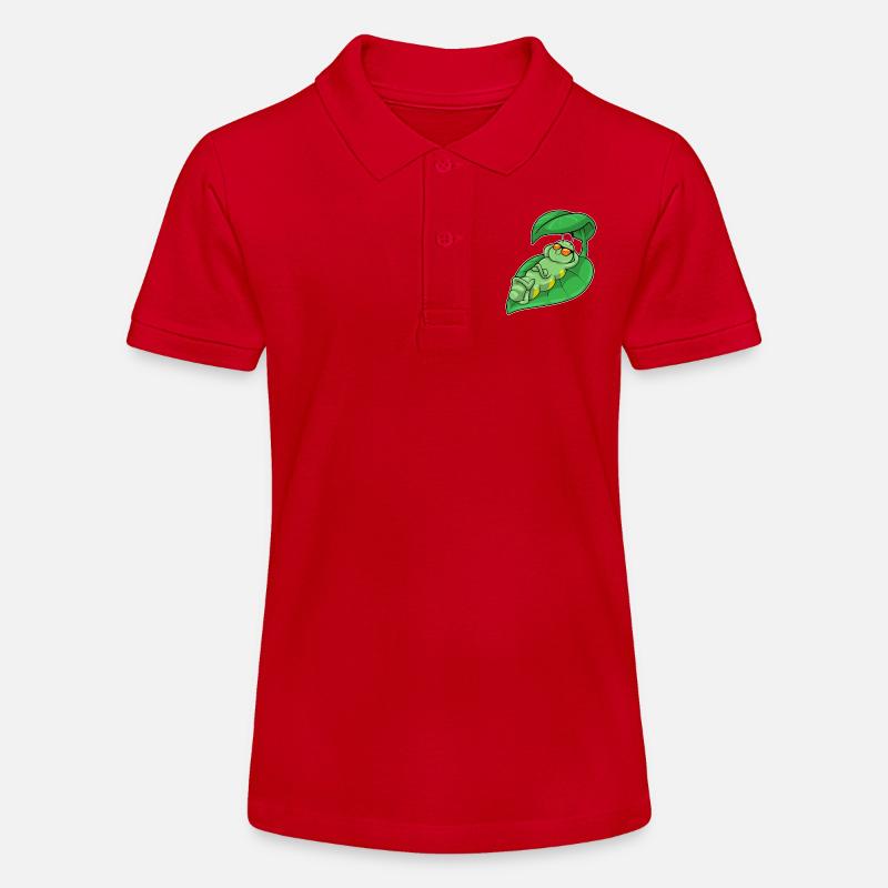 Chenille avec feuille - Polo bio MINI SPRINTER Stanley/Stella Ado - rouge
