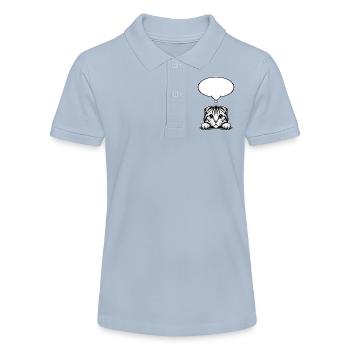 Scottish Fold-eared Cat Speech Bubble - Stanley/Stella Teen Organic Polo Shirt MINI SPRINTER - red - Front