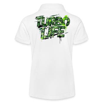 Turbo Life Camouflage Motiv für Männer und Schraub - Stanley/Stella Teenager Bio-Poloshirt MINI SPRINTER - Weiß - Hinten