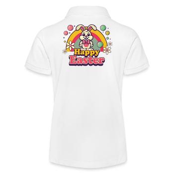 Ostern Retro Ästhetik Happy Easter Hase - Stanley/Stella Teenager Bio-Poloshirt MINI SPRINTER - Weiß - Hinten