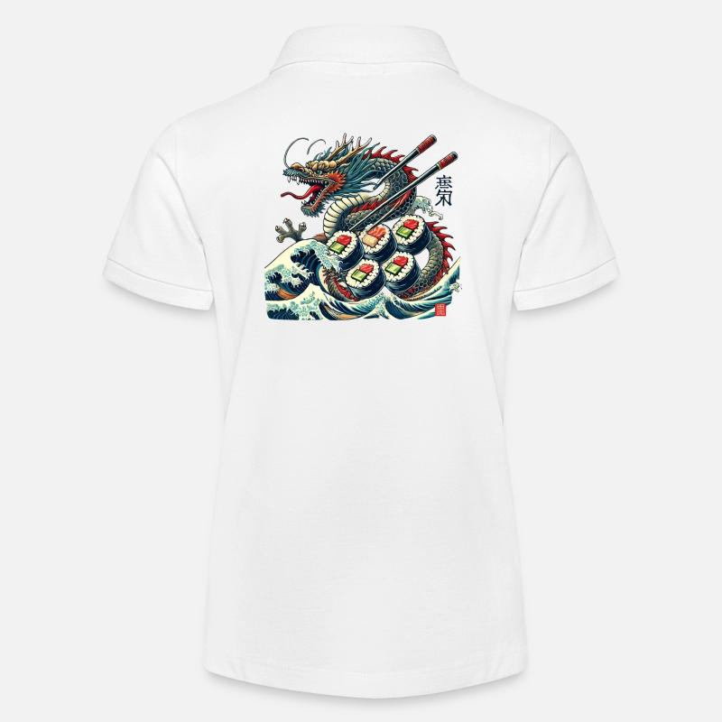 Dragon Sushi Géant Unique et Original - Polo bio MINI SPRINTER Stanley/Stella Ado - blanc