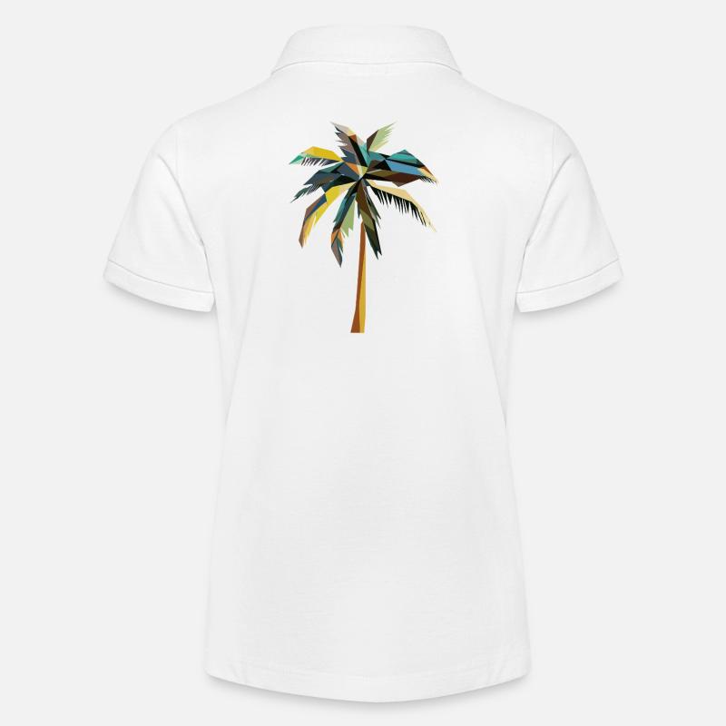 Palmier géométrique – Tropical Polygon Design - Polo bio MINI SPRINTER Stanley/Stella Ado - blanc