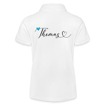 Thomas Name Vorname Kalligrafieherz - Stanley/Stella Teenager Bio-Poloshirt MINI SPRINTER - Weiß - Hinten