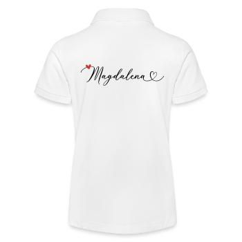 Magdalena Last name First name Calligraphy heart - Stanley/Stella Teen Organic Polo Shirt MINI SPRINTER - white - Back
