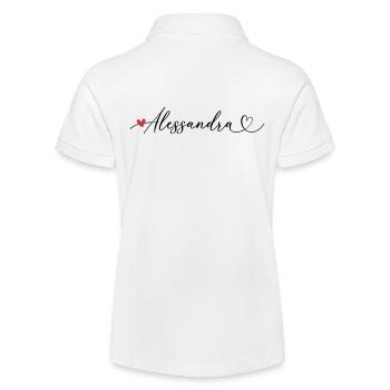 Alessandra Nom Prénom Calligraphie coeur - Polo bio MINI SPRINTER Stanley/Stella Ado - blanc - Dos