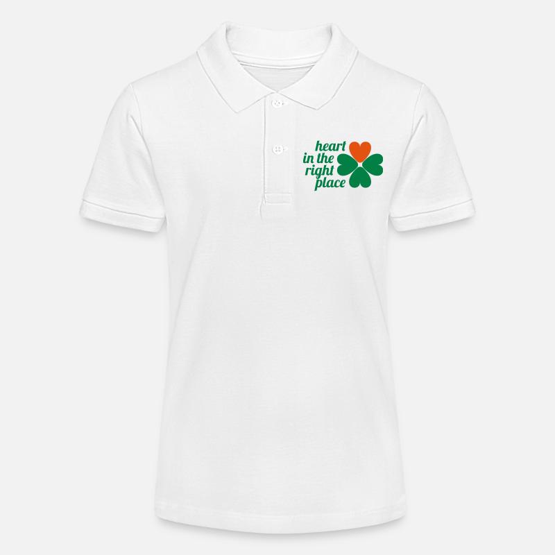 Saint Patrick, le cœur à la bonne place - Polo bio MINI SPRINTER Stanley/Stella Ado - blanc