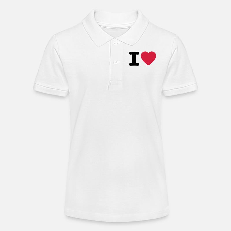 I love / I heart DELUXE - Polo bio MINI SPRINTER Stanley/Stella Ado - blanc